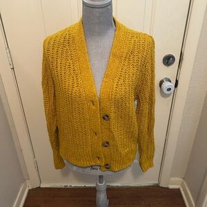 Elizabeth and James Small Mustard knit Cardigan